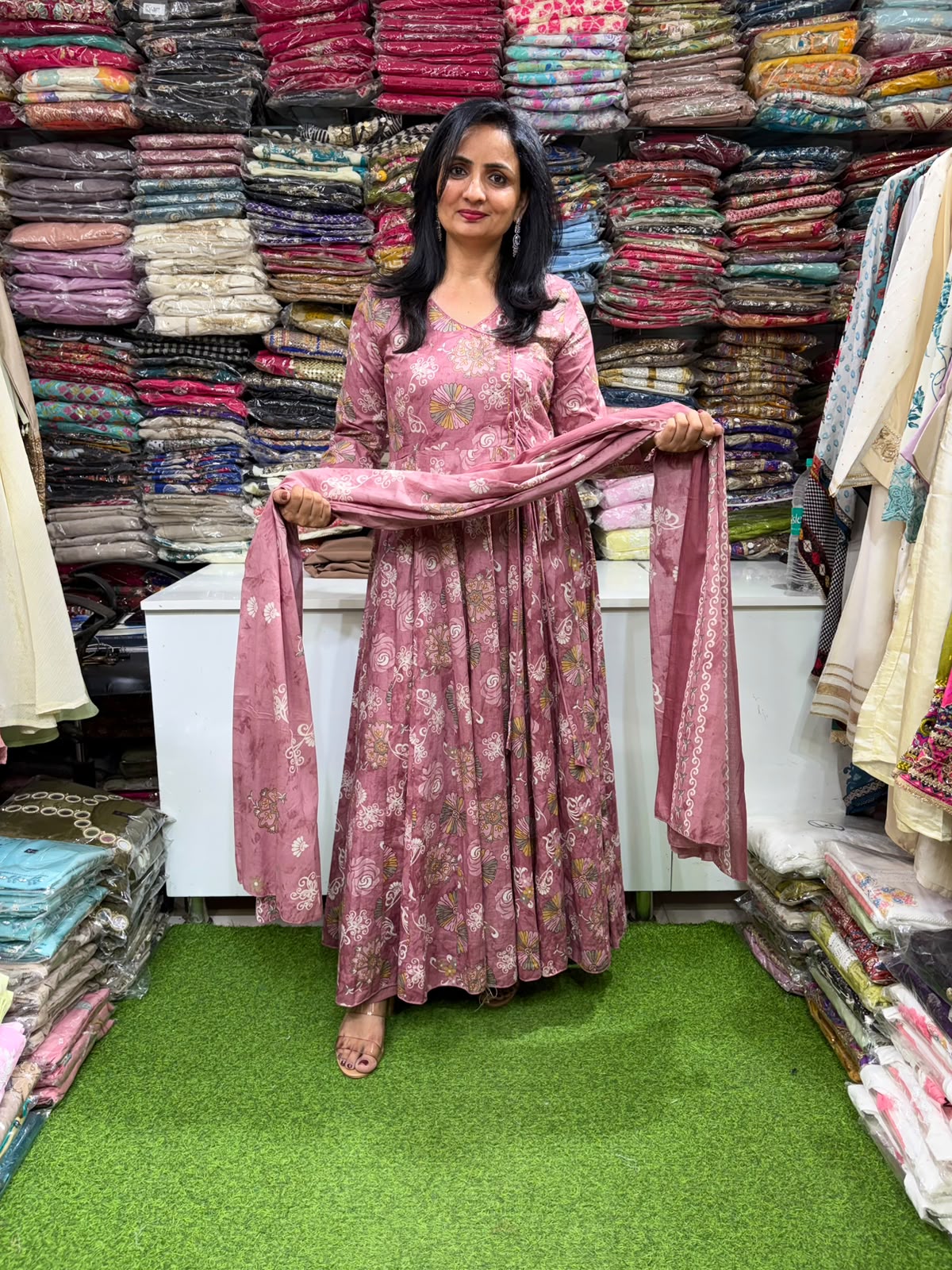Pure Cotton Angrakha Anarkali Set