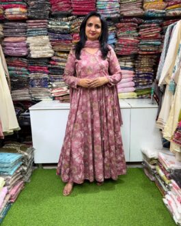 Pure Cotton Angrakha Anarkali Set