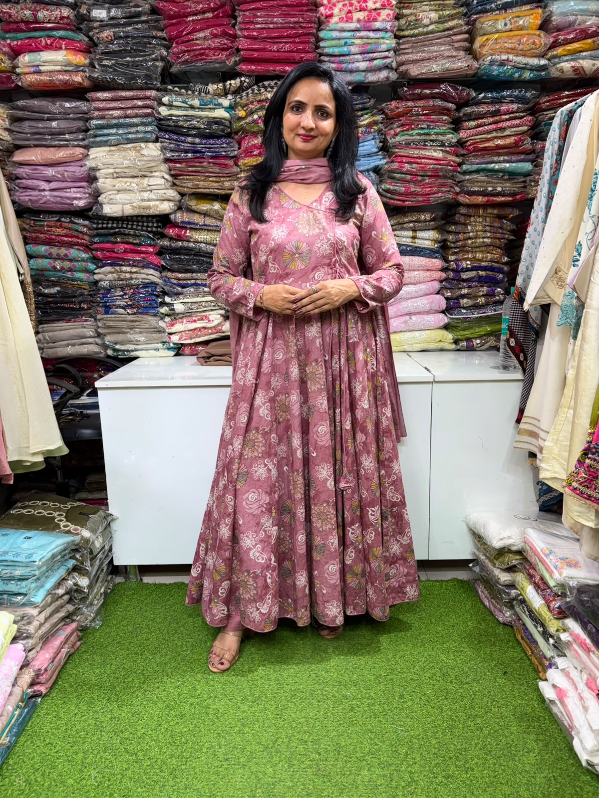 Pure Cotton Angrakha Anarkali Set