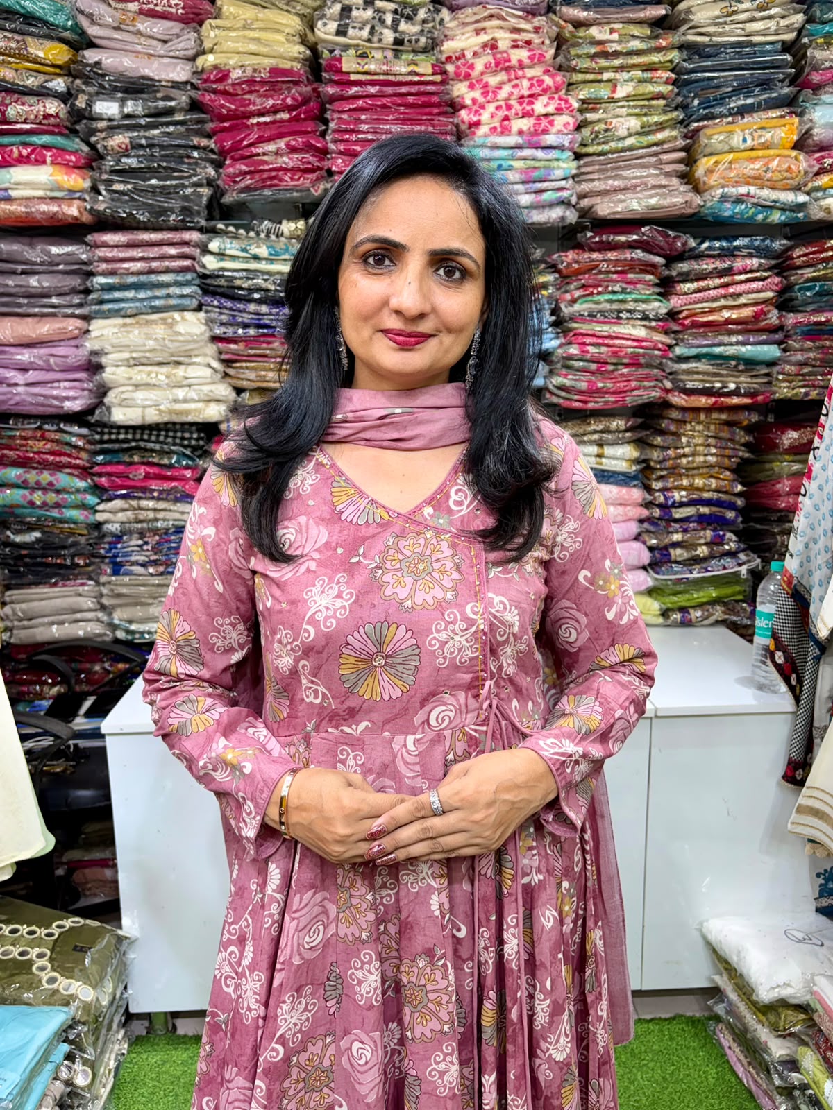 Pure Cotton Angrakha Anarkali Set