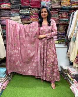 Pure Cotton Angrakha Anarkali Set