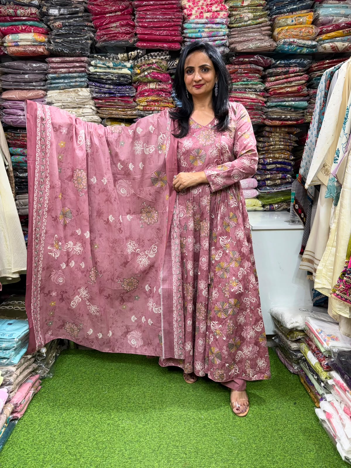 Pure Cotton Angrakha Anarkali Set
