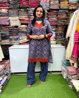 Pure Cotton Blue Farshi Suit Set