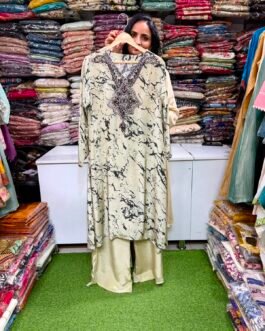 Pure Crape Designer Coord Set with Hand Embellishment