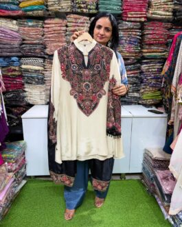Pure Crape Designer Farshi Coord Set