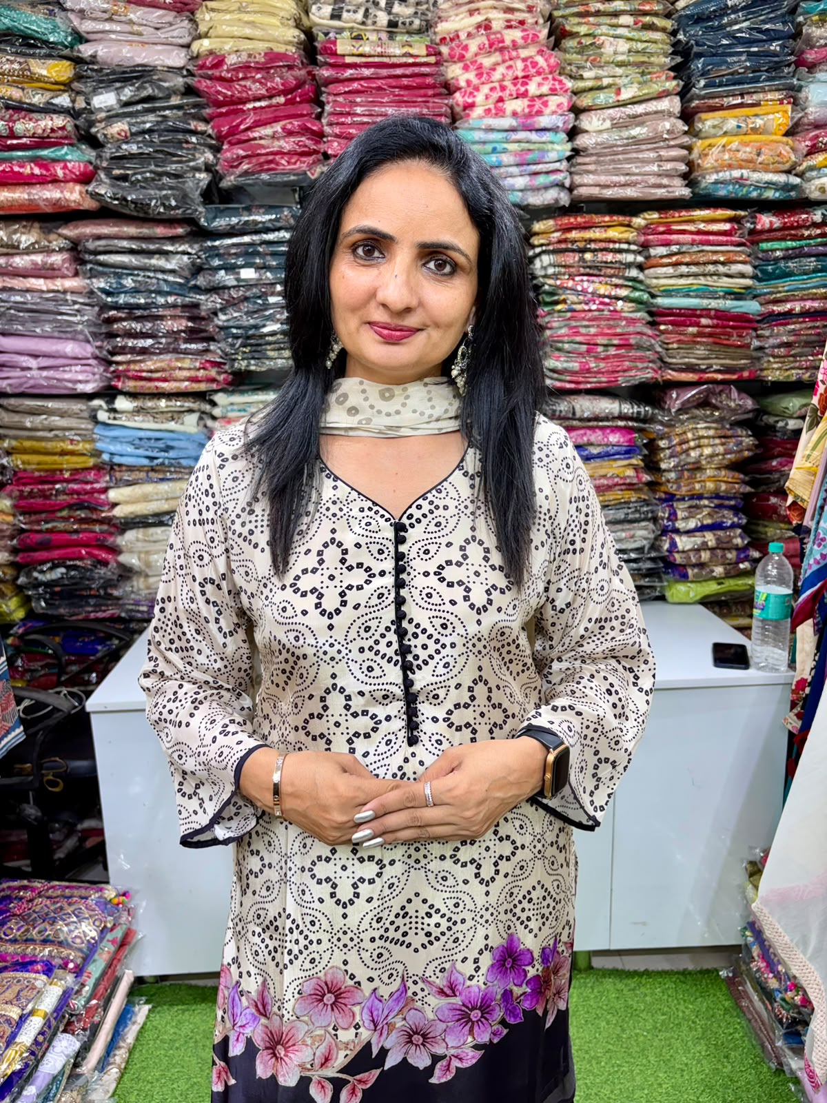Pure Crape Digital Print Farshi Suit Set