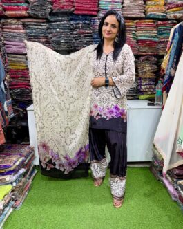 Pure Crape Digital Print Farshi Suit Set