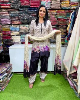 Pure Crape Digital Print Farshi Suit Set