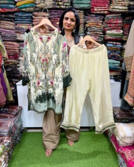 Pure Crape Farshi Pant Coord Set