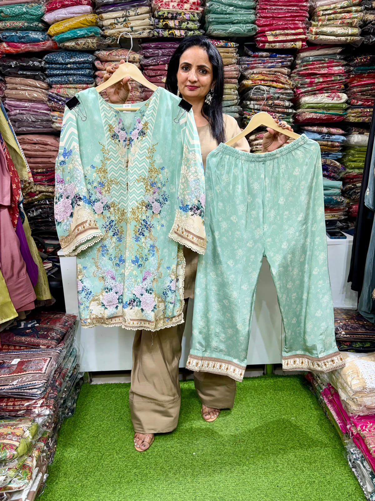 Pure Crape Farshi Pant Coord Set