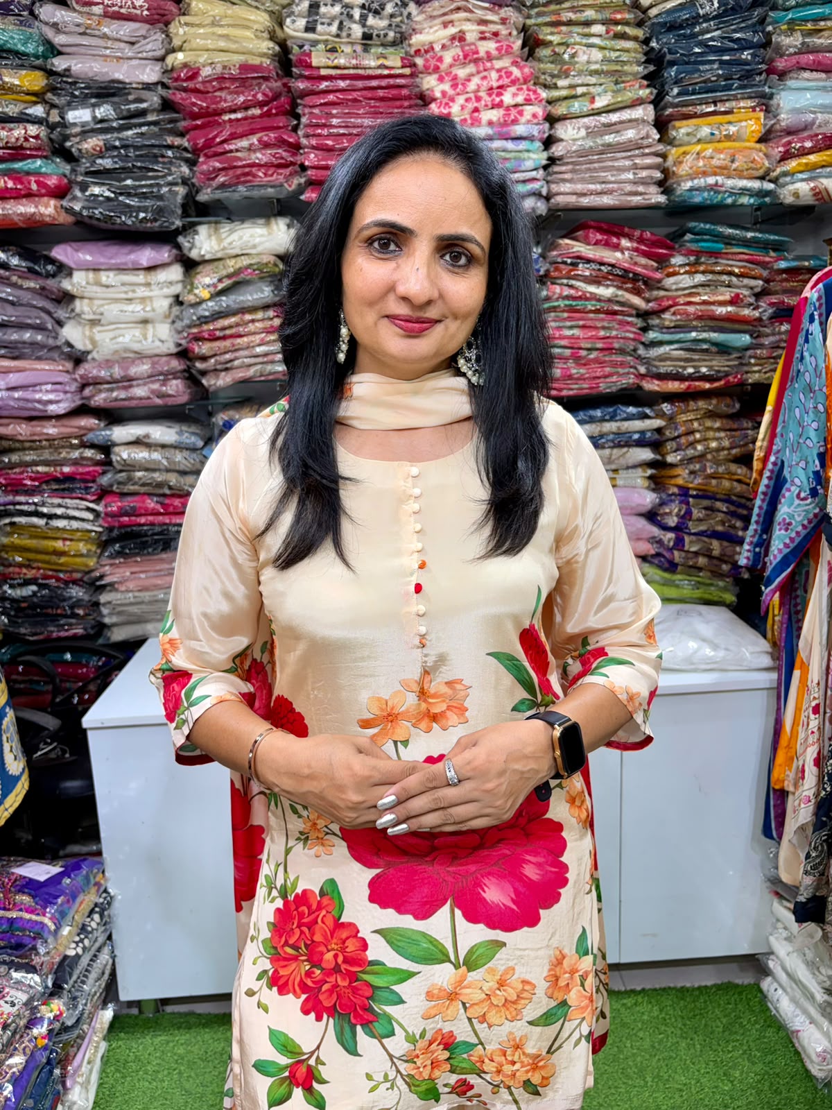Pure Crape Farshi Suit Set