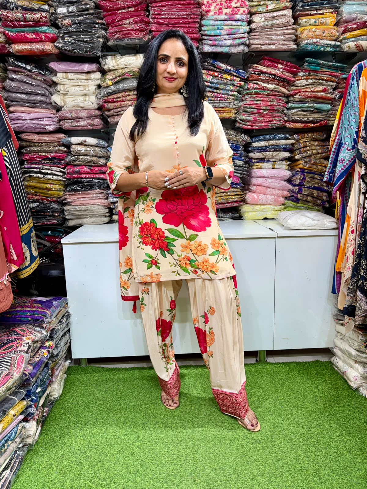 Pure Crape Farshi Suit Set
