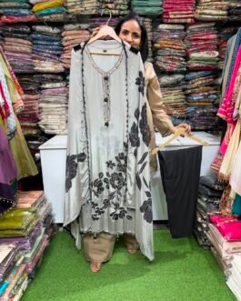 Pure Crape Fully Embroidered Suit Set