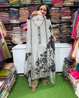 Pure Crape Fully Embroidered Suit Set