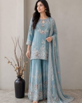 Pure Crape Sharara Suit Set