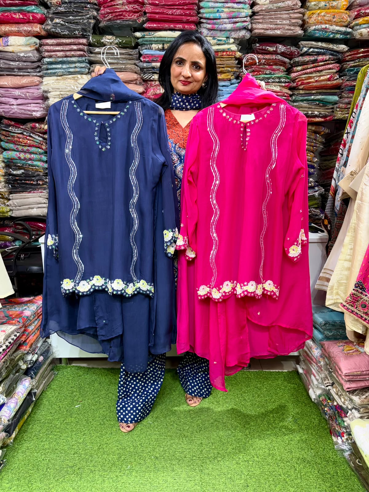 Pure Organza Hand Embroidered Suit Set