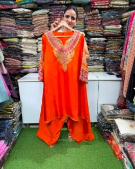 Pure Crape Embroidered Farshi Coord Set