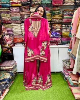SCD 52 Pure Crape Sharara Suit Set