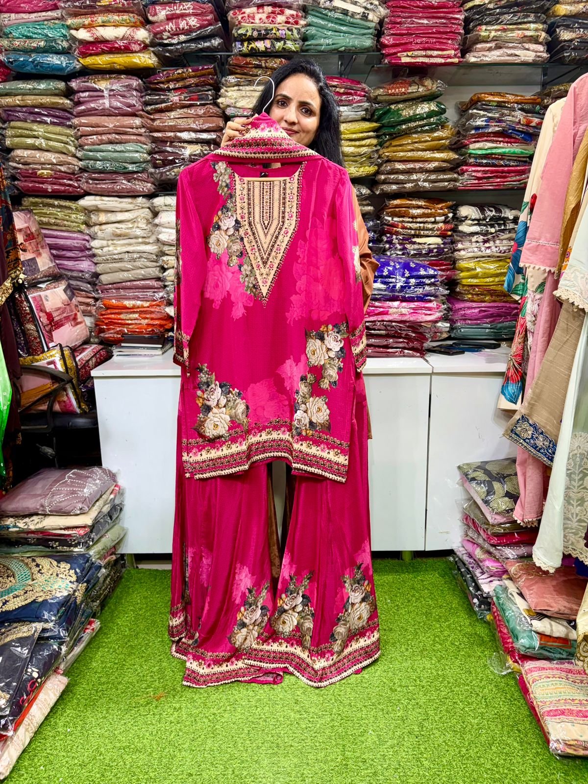 SCD 52 Pure Crape Sharara Suit Set
