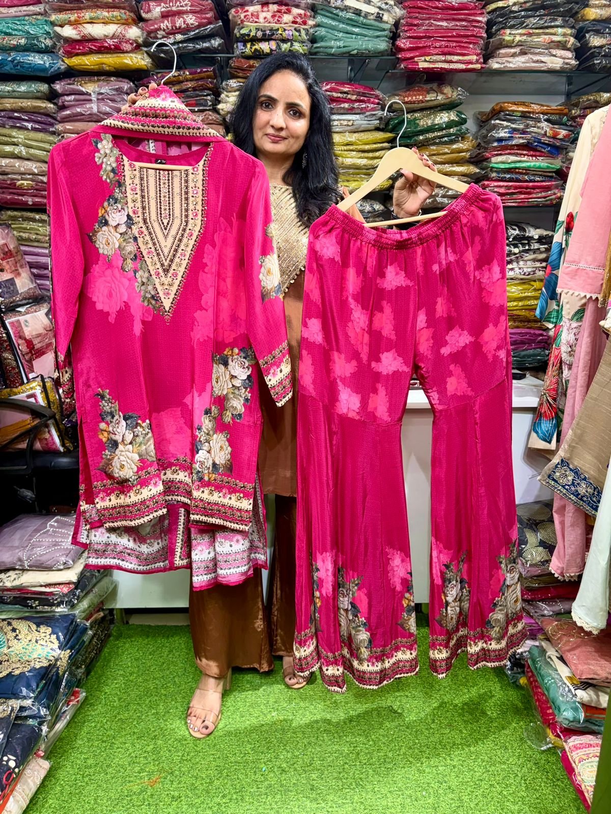 SCD 52 Pure Crape Sharara Suit Set