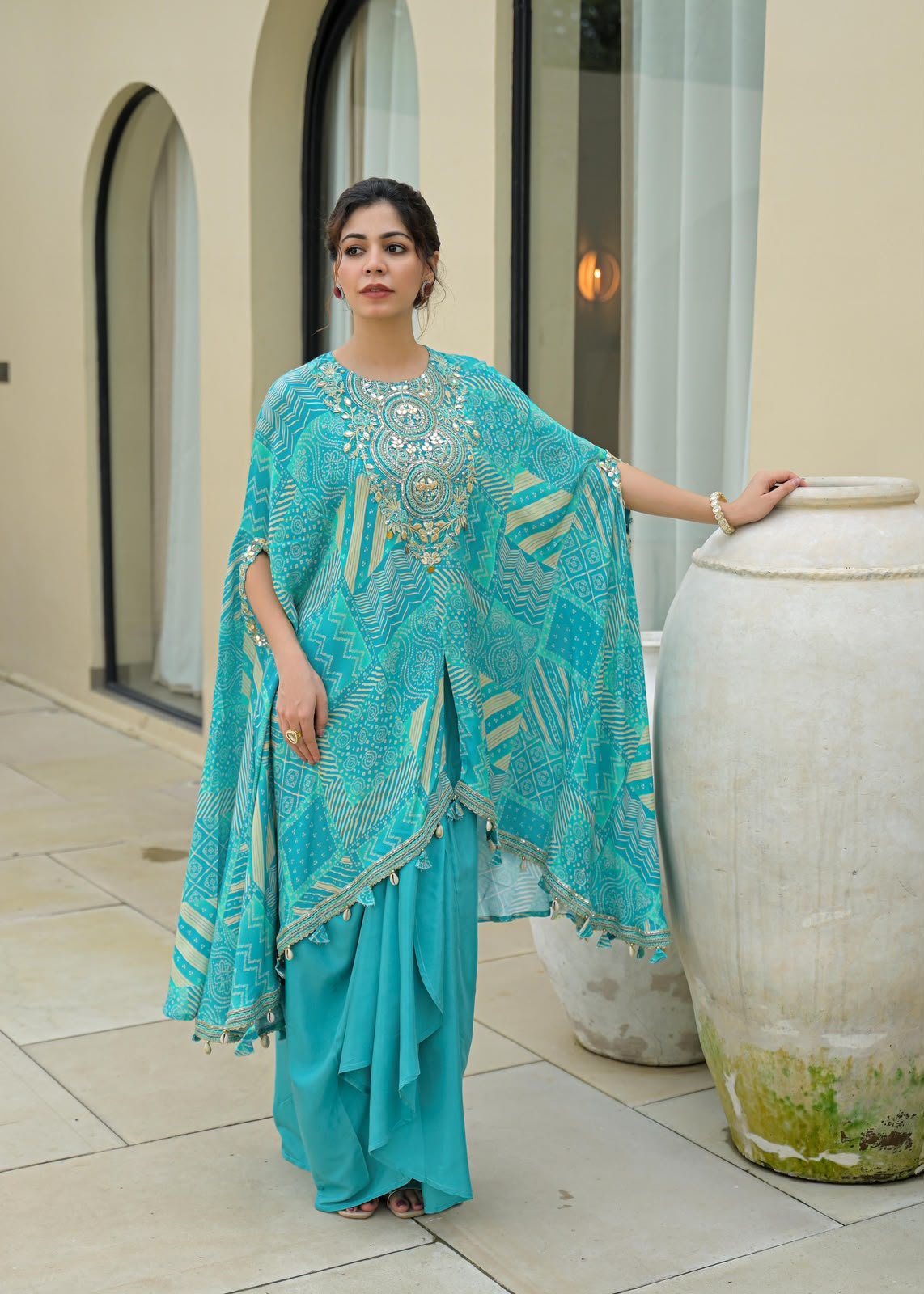 SCD 10- Designer Indo-Western Dress with Drape Skirt