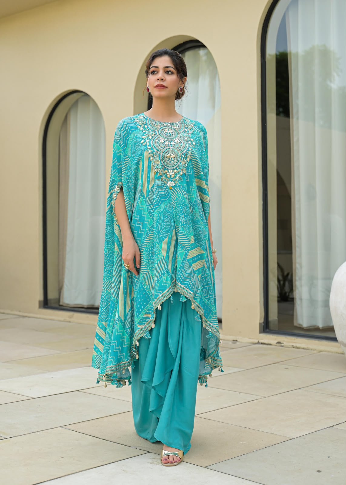 SCD 10- Designer Indo-Western Dress with Drape Skirt