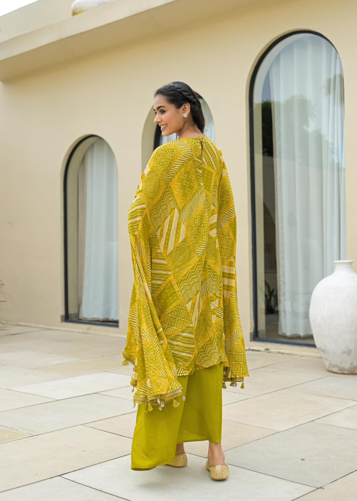 SCD 11- Designer Indo-Western Dress with Drape Skirt