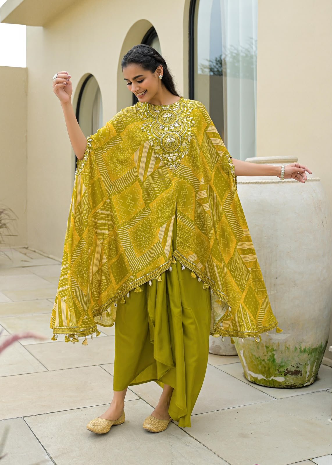 SCD 11- Designer Indo-Western Dress with Drape Skirt
