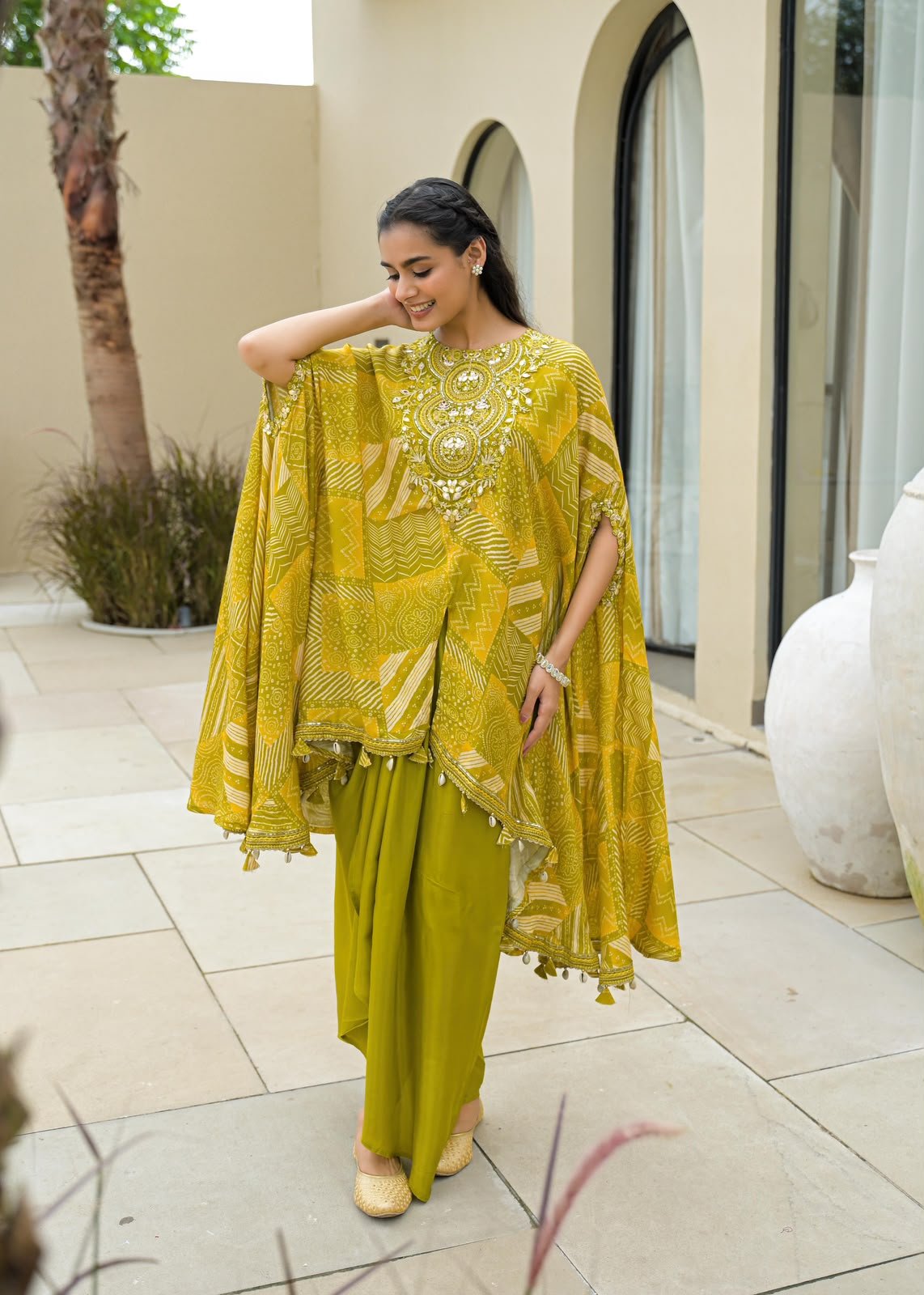 SCD 11- Designer Indo-Western Dress with Drape Skirt
