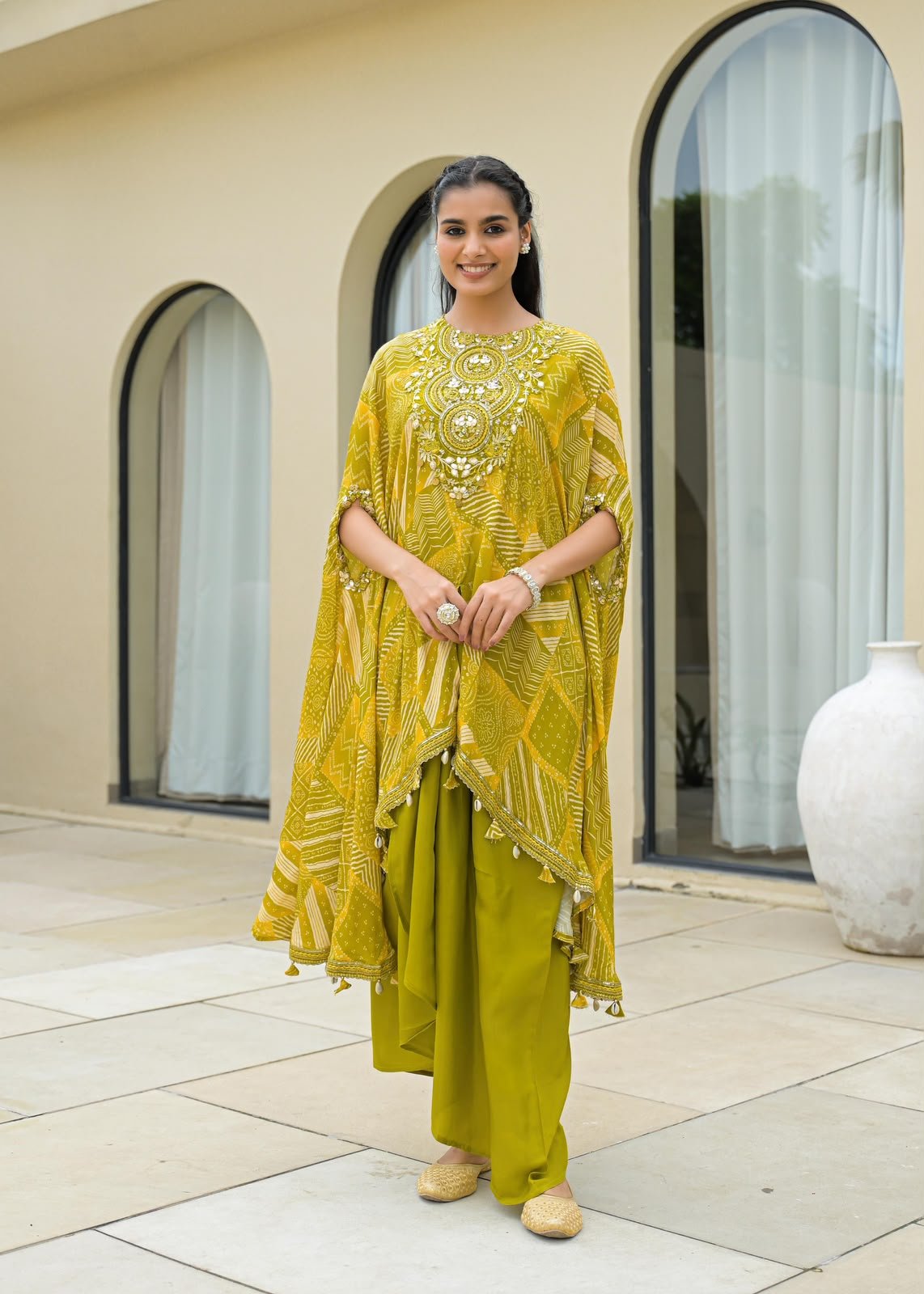 SCD 11- Designer Indo-Western Dress with Drape Skirt