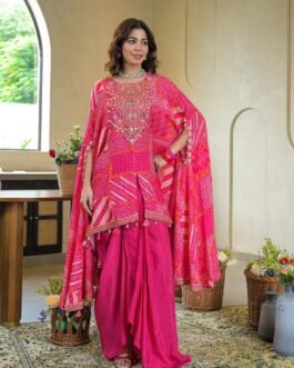 SCD 12- Designer Indo-Western Dress with  Drape Skirt