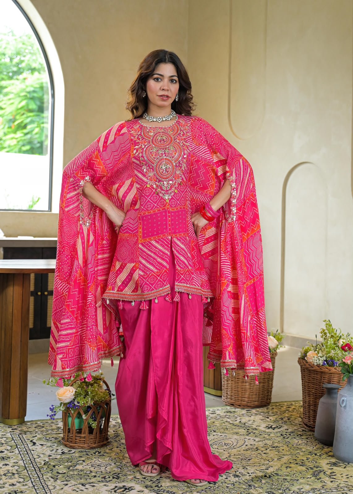 SCD 12- Designer Indo-Western Dress with Drape Skirt