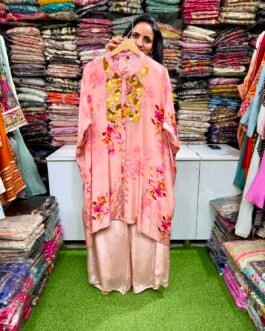 SCD 14- Pure Crape Digital Print Coord with Hand Work