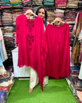 SCD-36 Designer Indo-Western Kaftan Style Mehroon Coord Set