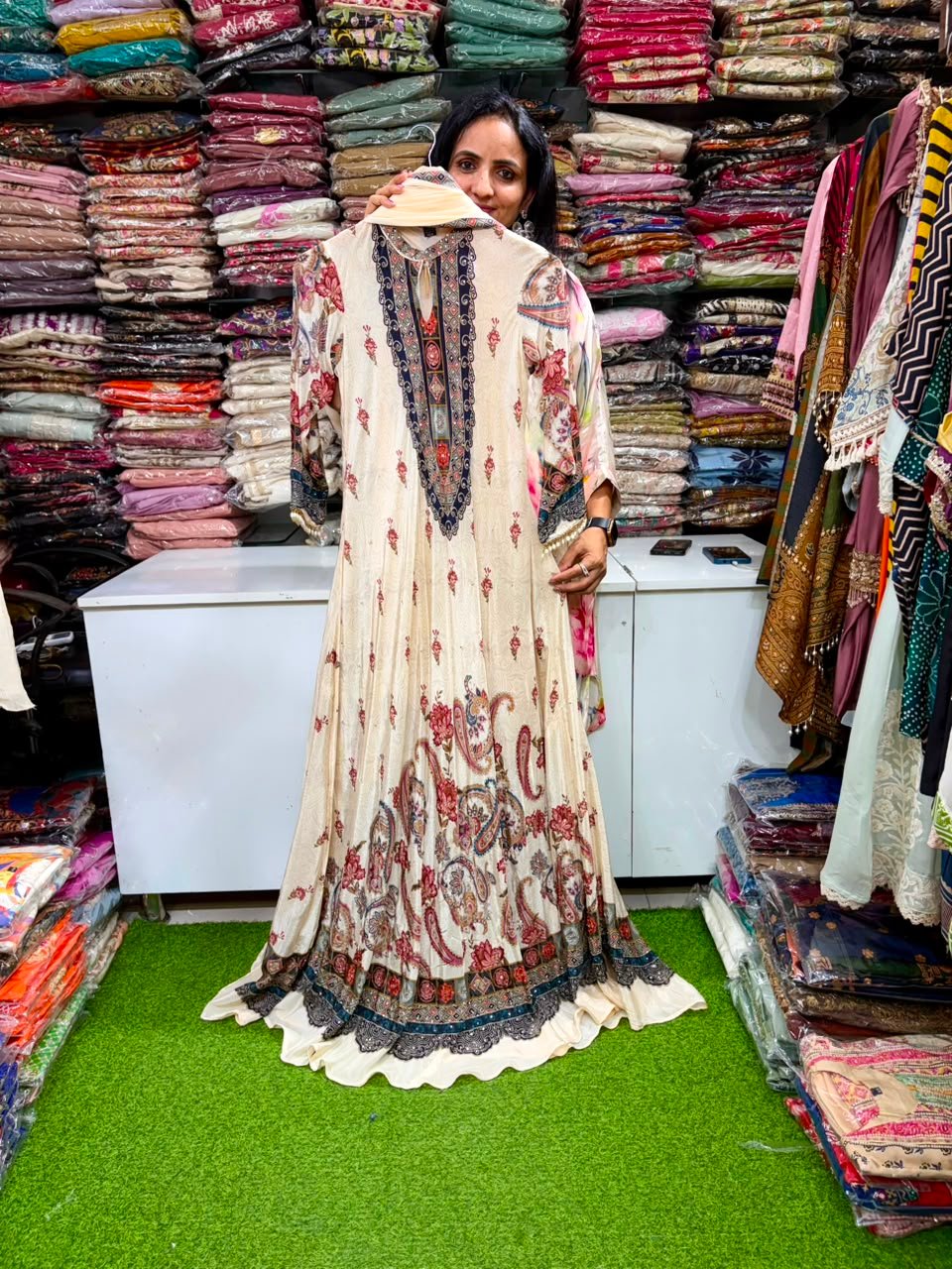 SCD- 29 Pure Crape Designer Long Gown