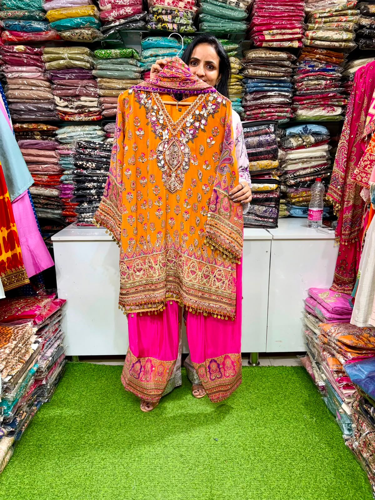 SCD-33 Pure Crape Party Wear Farshi Suit Set