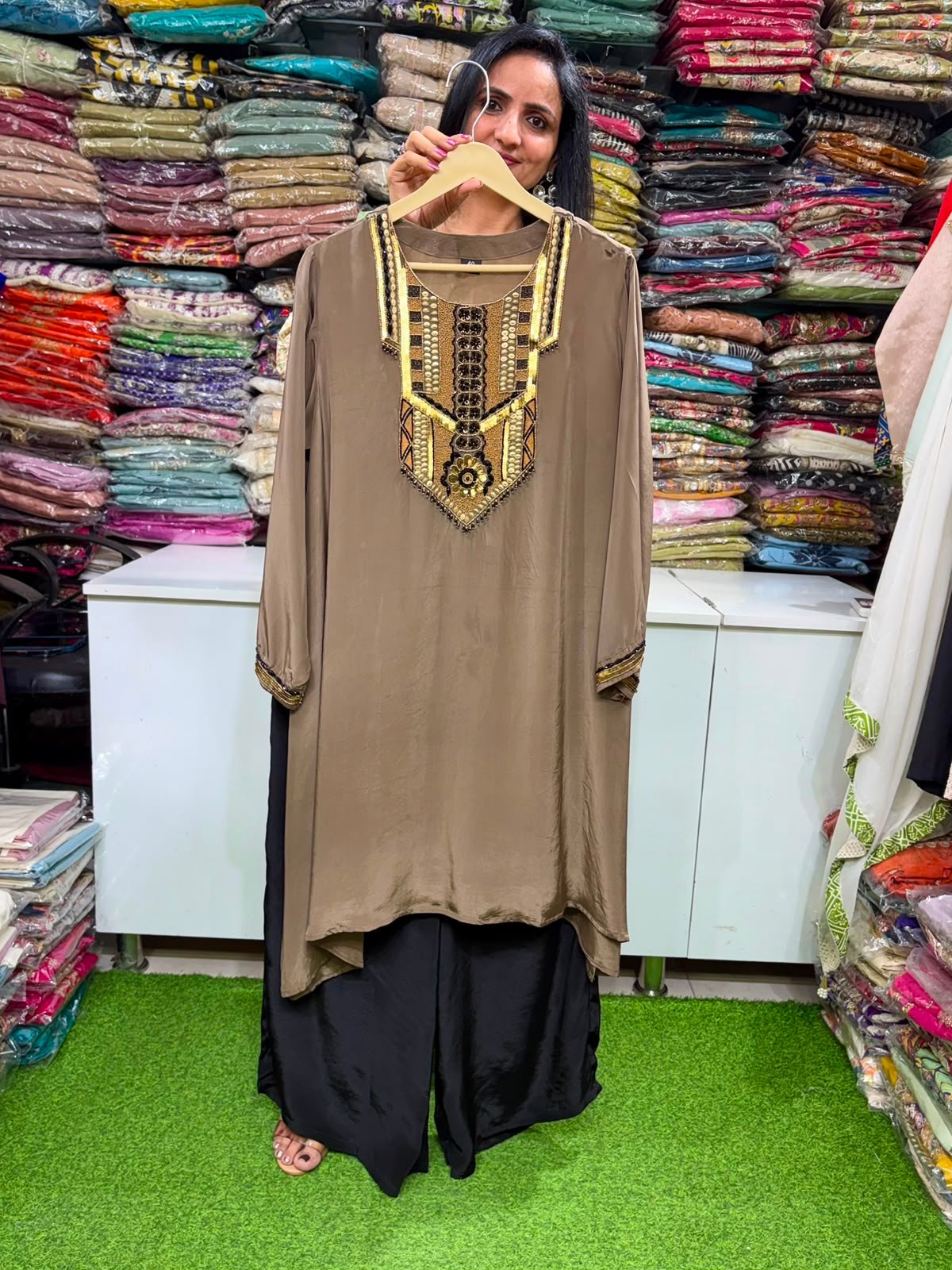 SCD-41 Pure Crape Hand Embroidered Coord Set