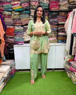 SCD-44 Designer Tissue Shimmer Gota Embroidered Coord Set