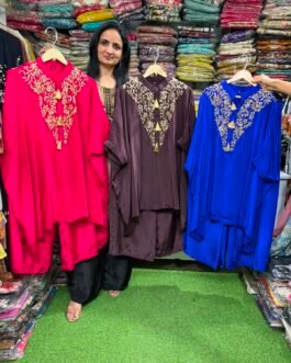 SCD – 48 Pure Crape Designer Boho Style Hand Embroidered Coord Set