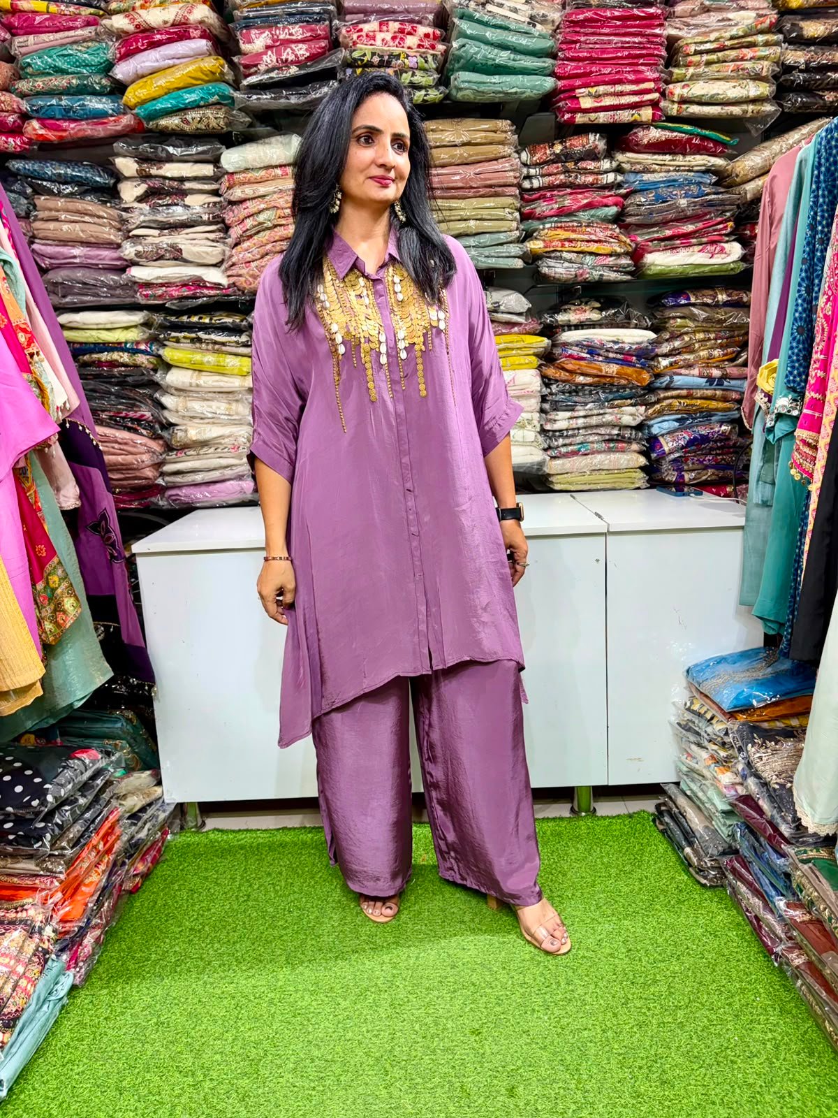 SCD 6 - Pure Crape Designer Coord Set with Embellishment