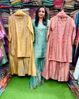 SCD 8- Pure Crush Designer Suit with Hand Embroidery