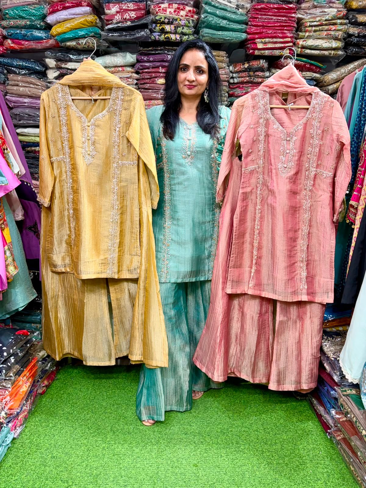 SCD 8- Pure Crush Designer Suit with Hand Embroidery