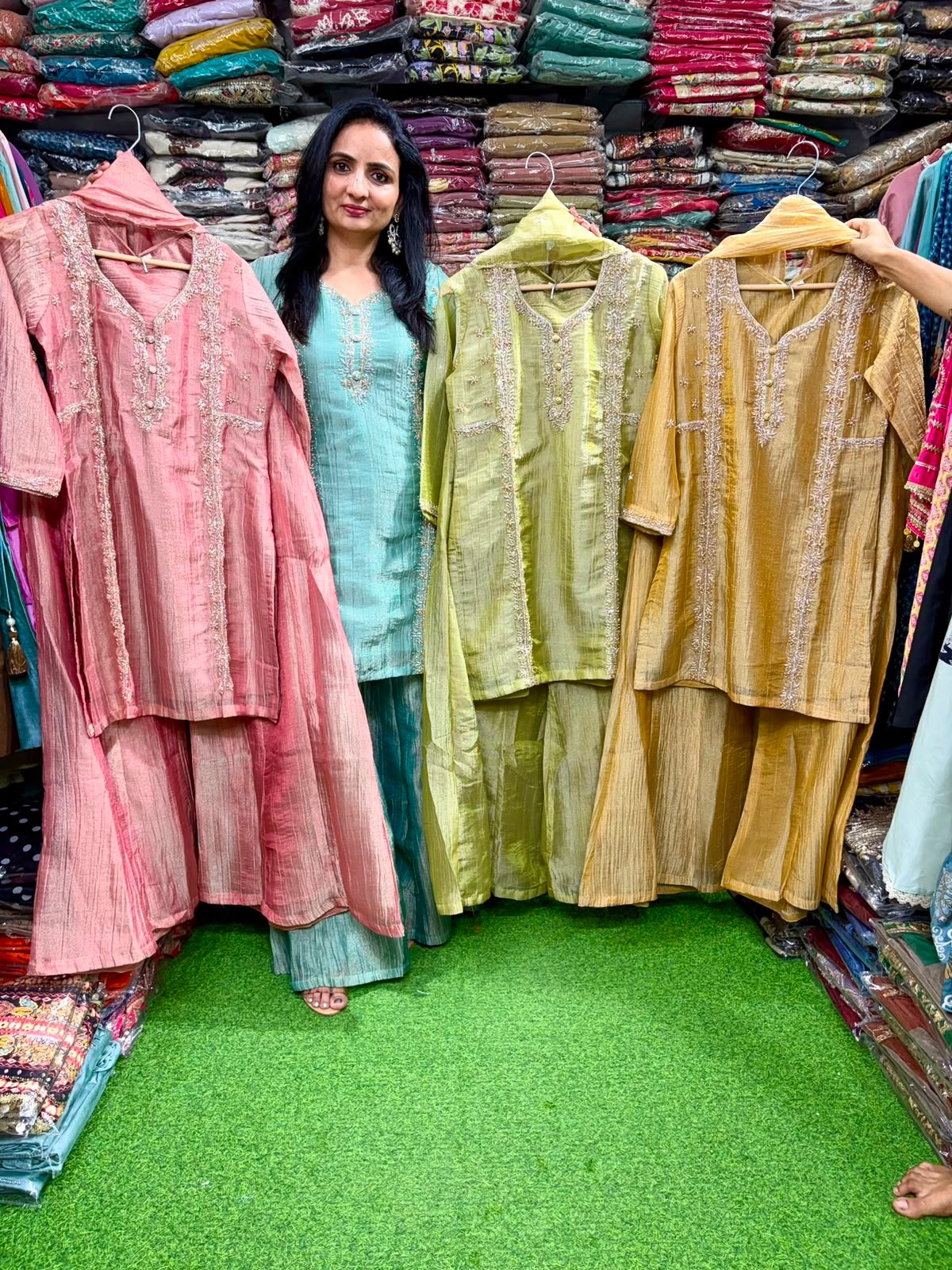 SCD 8- Pure Crush Designer Suit with Hand Embroidery