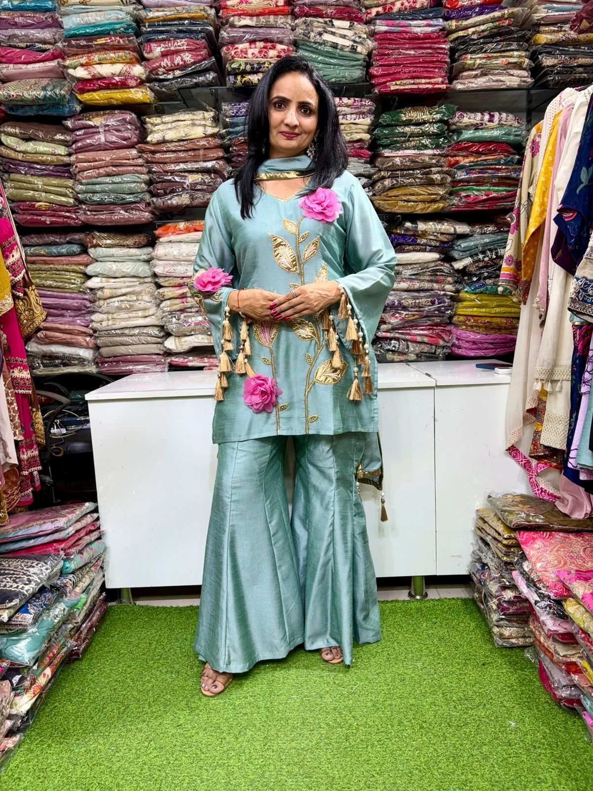 Designer Peplum Style Suit Set