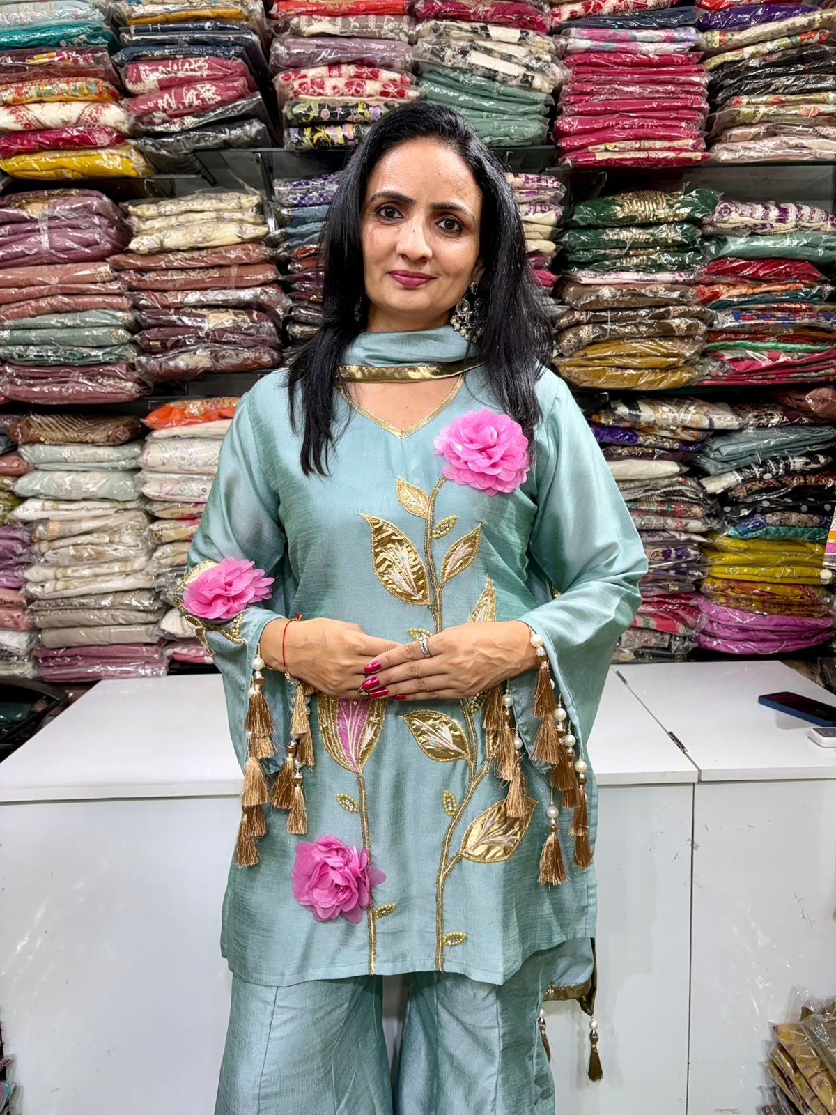 Designer Peplum Style Suit Set