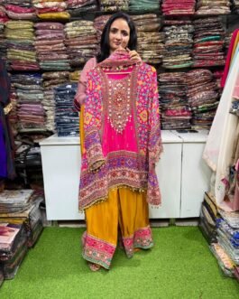 SCD-79 Pure Crape Designer Short Anarkali with Farshi