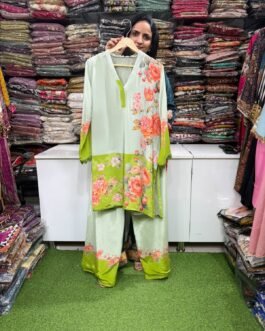 SCD-93 Pure Crape Digital Print Coord with Farshi Pants