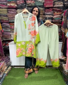 SCD-93 Pure Crape Digital Print Coord with Farshi Pants