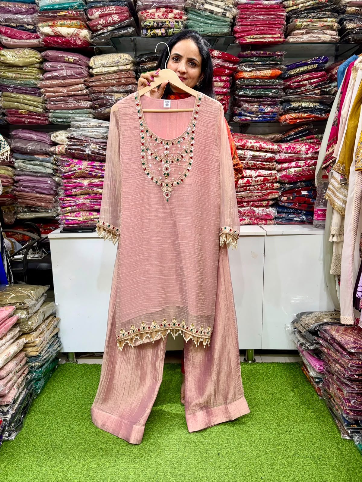 Designer-Crush-Tissue-Farshi-Coord-with-Jewel-Work