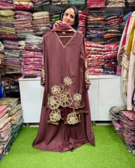 SCD-103 Designer Embroidered Suit With Flaired Plazzo